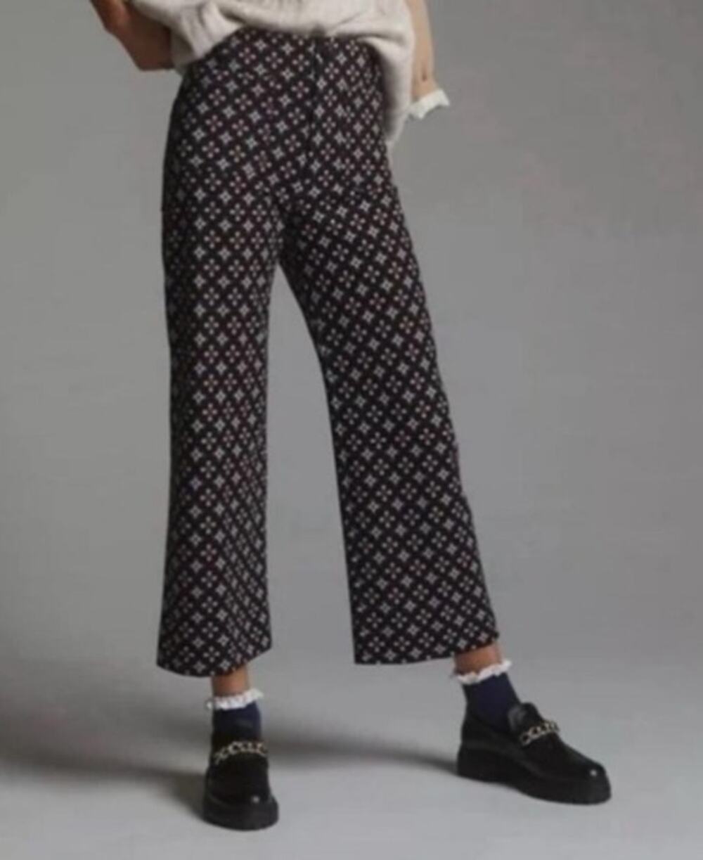 Maeve The Colette Ponte Knit Classic Retro Abstract Print Size 31